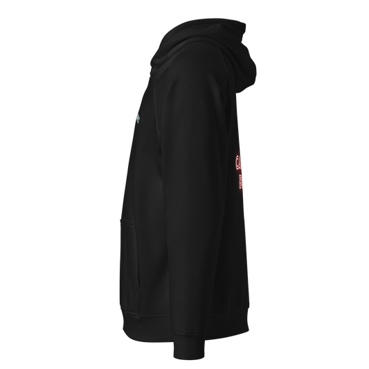 Caffeinated Bulldog eco raglan hoodie.