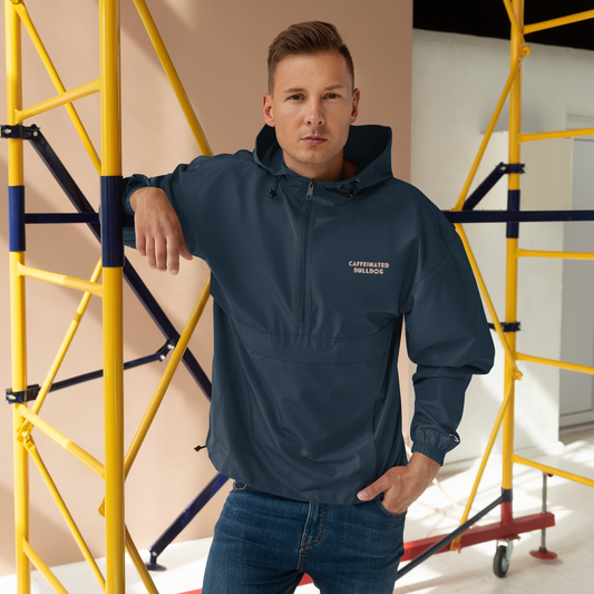 Caffeinated Bulldog Streetwear Embroidered Champion Packable Jacket.