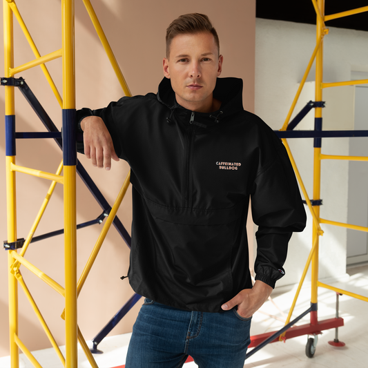 Caffeinated Bulldog Streetwear Embroidered Champion Packable Jacket.