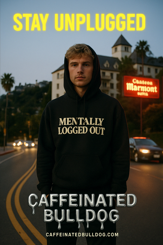 Mentally logged out graphic Champion hoodie
