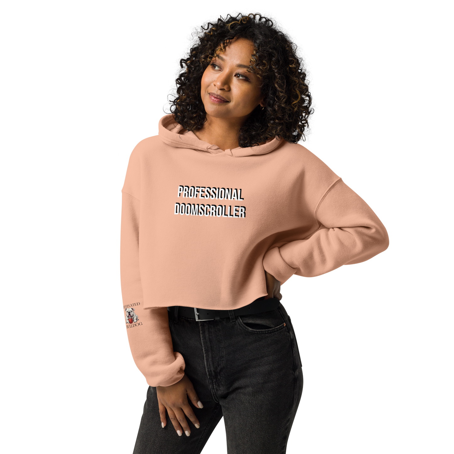 Professional Doomscroller Crop Hoodie.