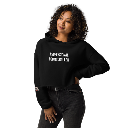 Professional Doomscroller Crop Hoodie.