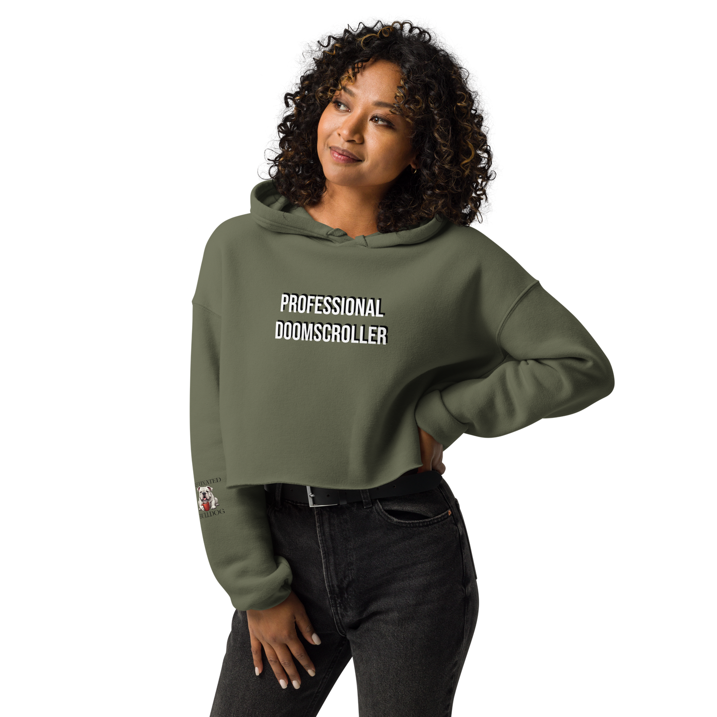 Professional Doomscroller Crop Hoodie.